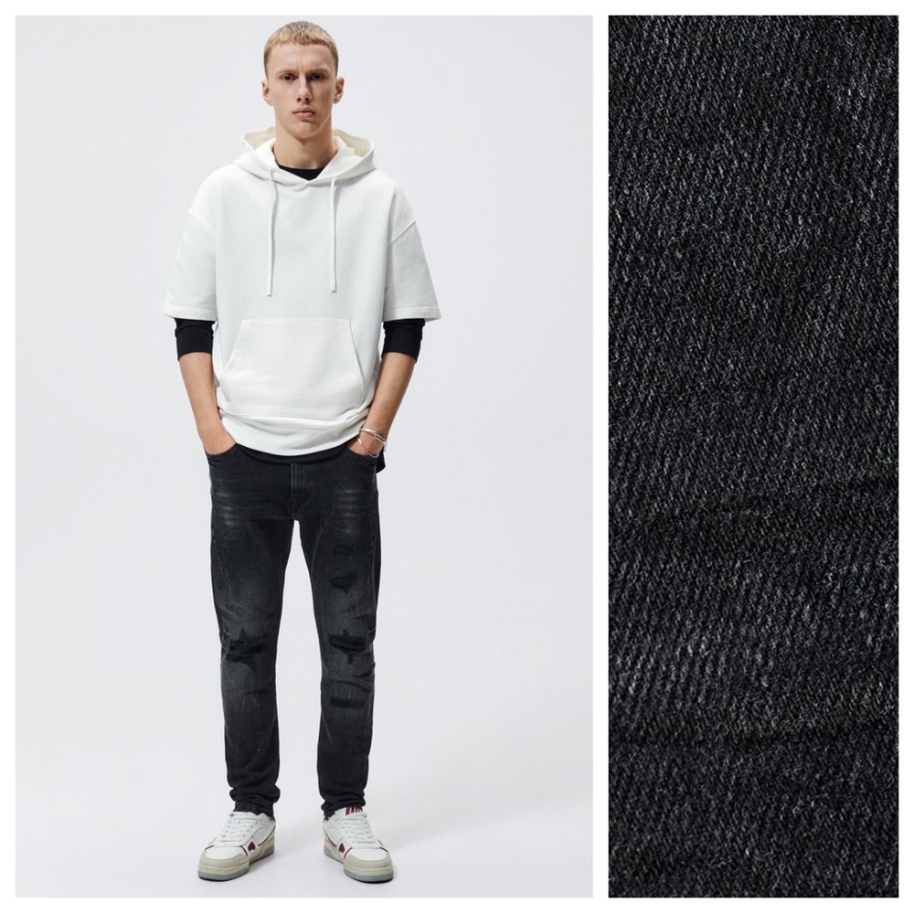NWT. Zara Man Ripped Skinny Fit Jeans. Size 32